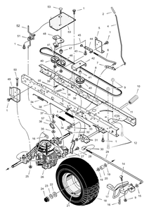 Drive Assembly Diagram and Parts List for 465600X71A 2001 Briggs and Stratton Lawn Tractor